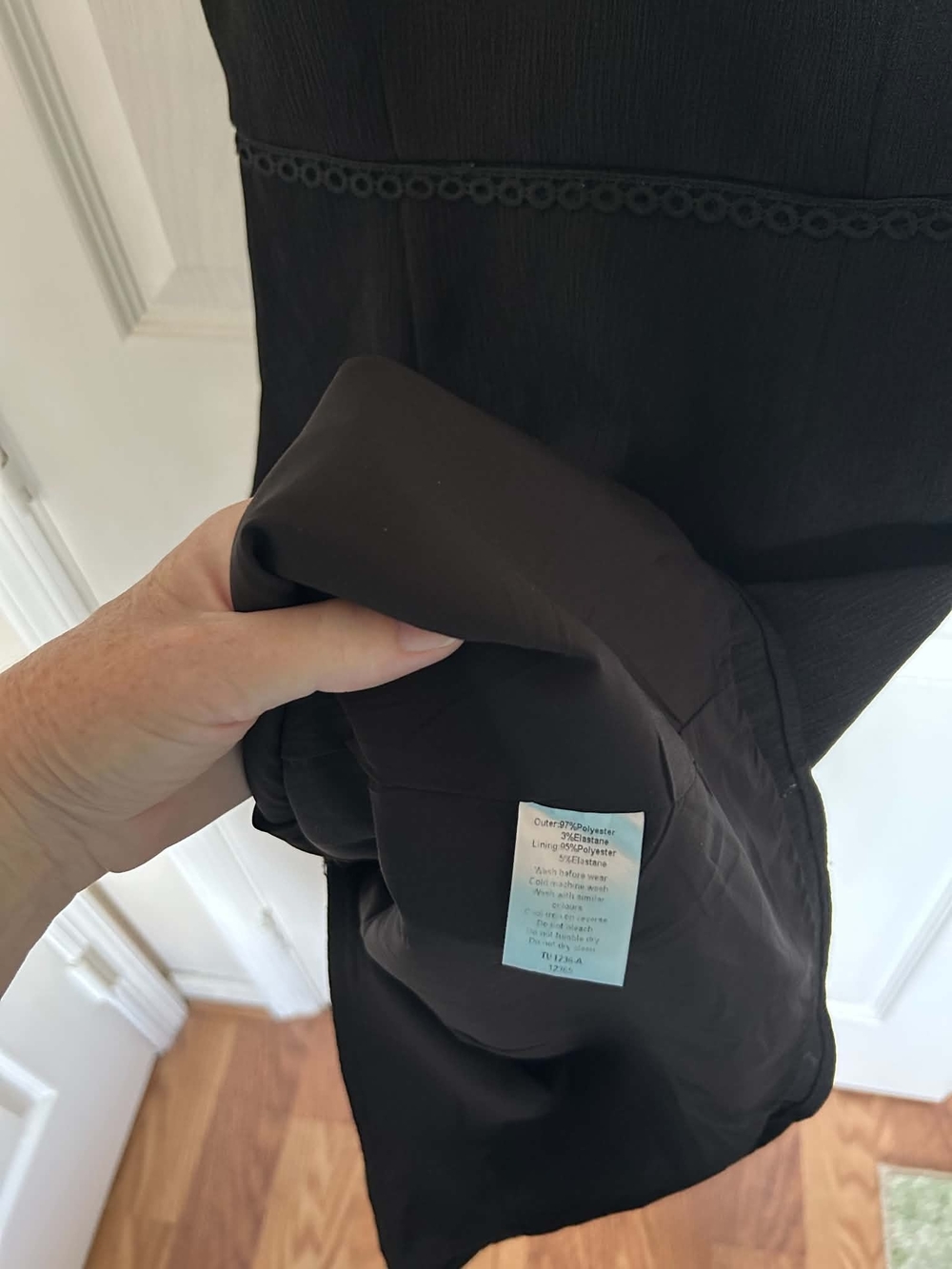 Women’s Black Midi Slip Dress with Spaghetti Straps - Picture 6 of 6